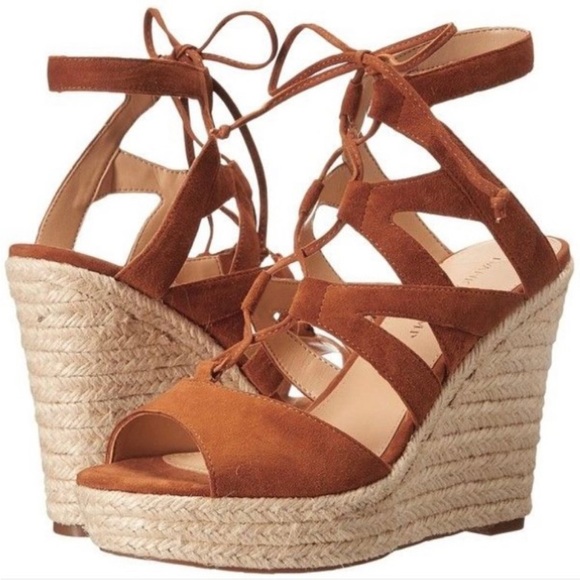 Suede Espadrille Wedge Sandals - Picture 1 of 8